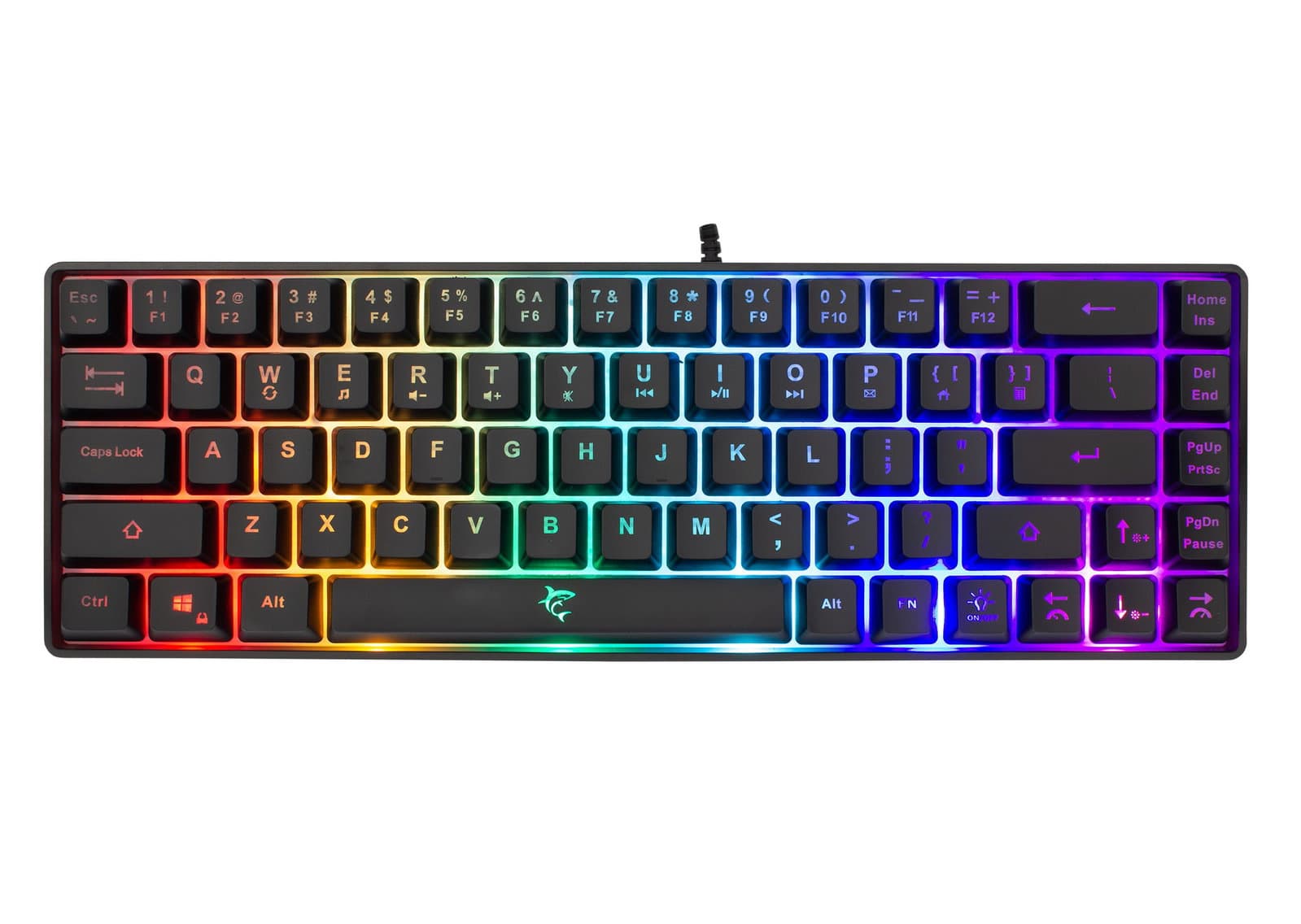 Tastiera Gaming USB 68 Tasti con Retroilluminazione LED RGB Nero - White Shark ICSB-RONINB-US