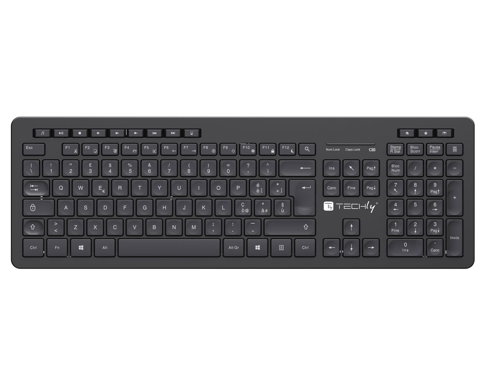 Tastiera Wireless Layout Italiano Nero - Techly ICTWC006