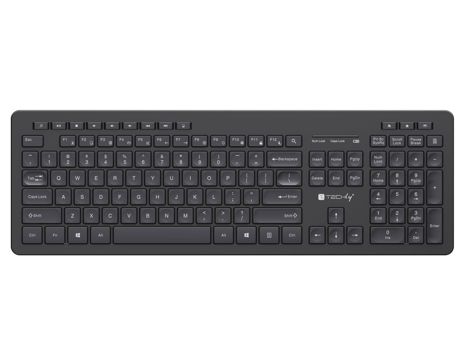 Tastiera Wireless Layout Americano Nero - Techly ICTWC006-US
