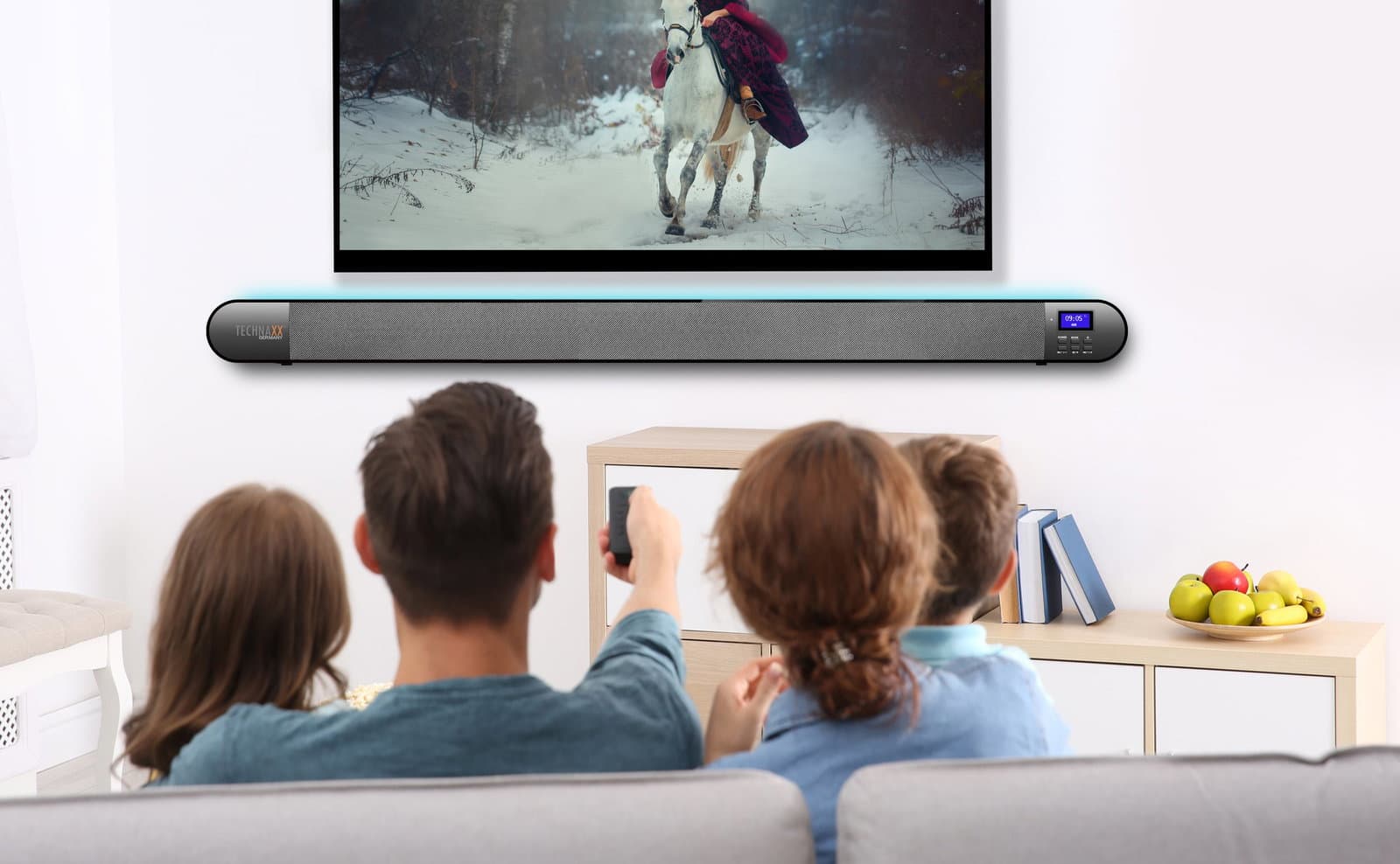 Soundbar con Radio DAB+ e FM Bluetooth V5.0 Ingresso Ottico e Luce LED 7 Colori - Technaxx ICTX-TX139