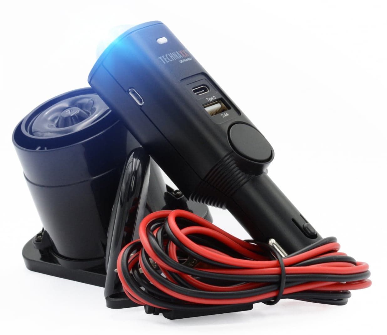 Allarme Auto Universale con USB-C e USB-A per Presa Accendisigari Pro TX-168 - Technaxx ICTX-TX168