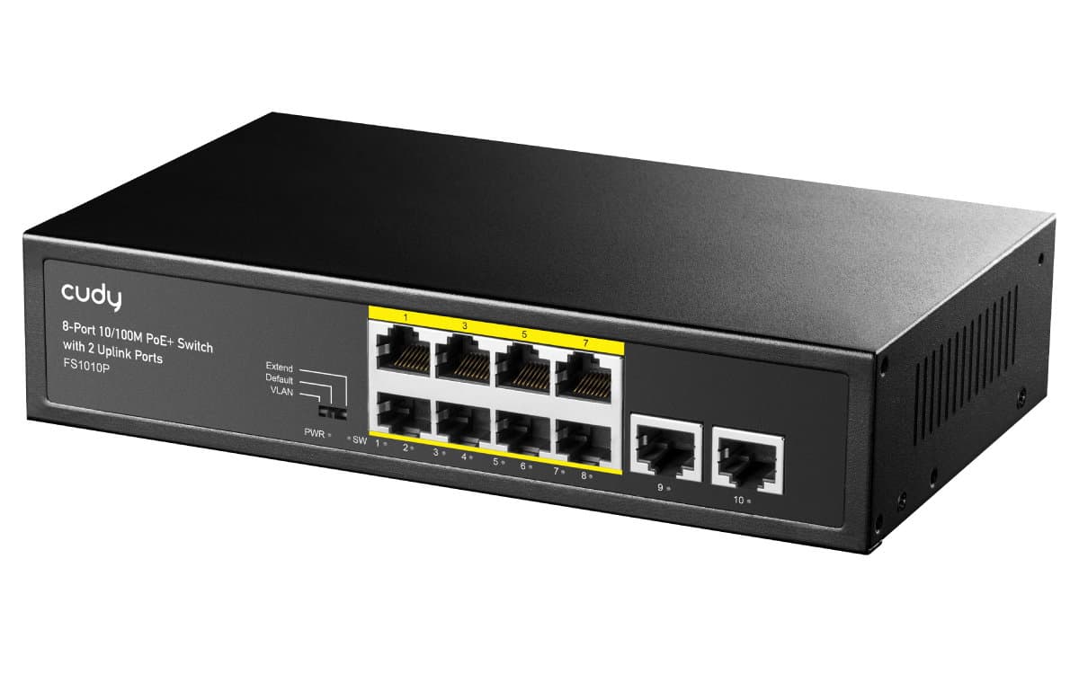 Switch PoE+ 10/100Mbps a 8 Porte con 2 Porte Uplink, FS1010P - Cudy ICU-FS1010P