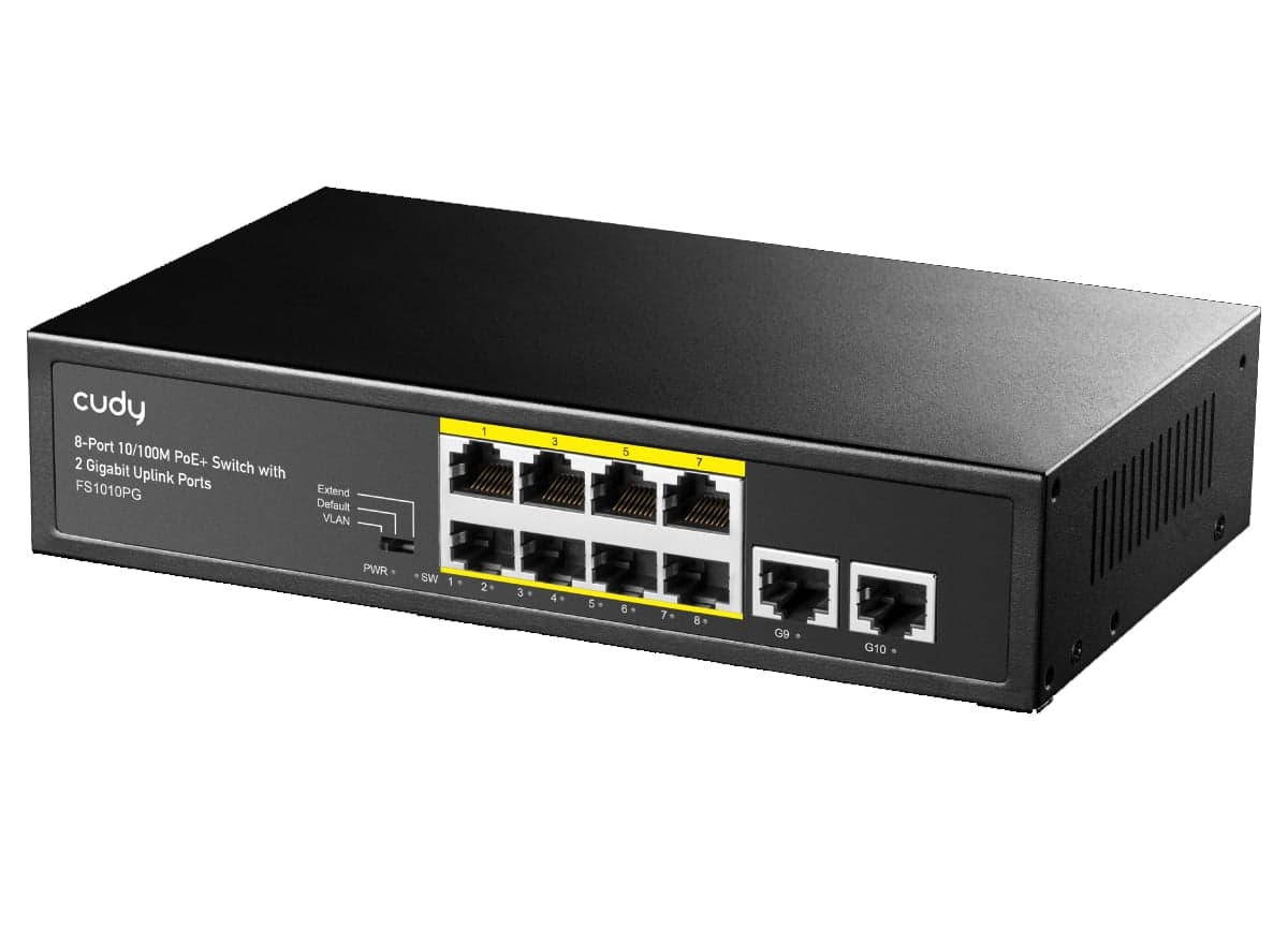 Switch PoE+ 10/100M 8 Porte con 2 Porte Uplink Gigabit, 120W - Cudy ICU-FS1010PG