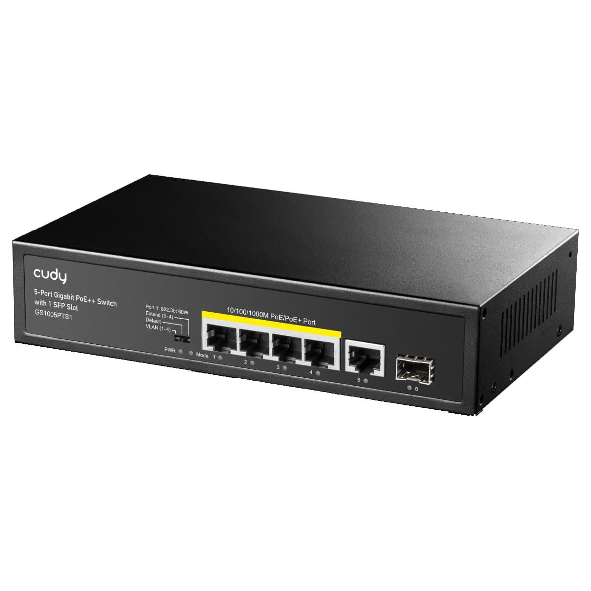 Switch Gigabit PoE+ 5 Porte con 1 Slot SFP, GS1005PTS1 - Cudy ICU-GS1005PTS1