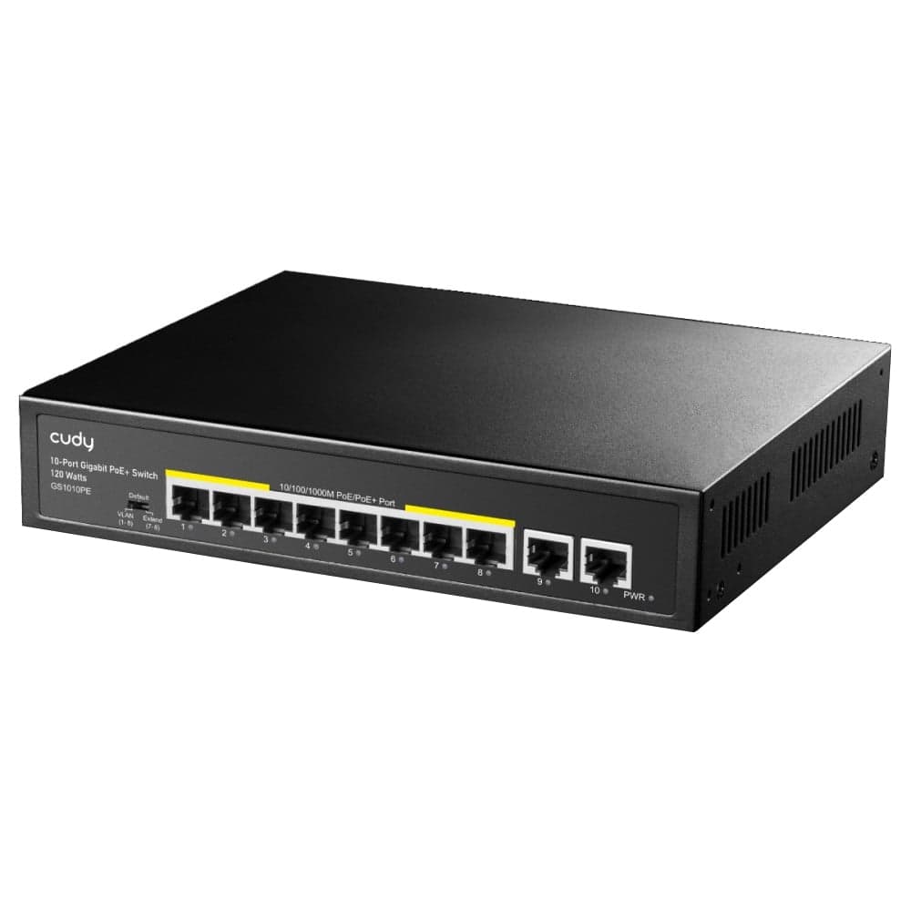 Switch Gigabit PoE+ 10 Porte (8 PoE + 2 Uplink) - Cudy ICU-GS1010PE