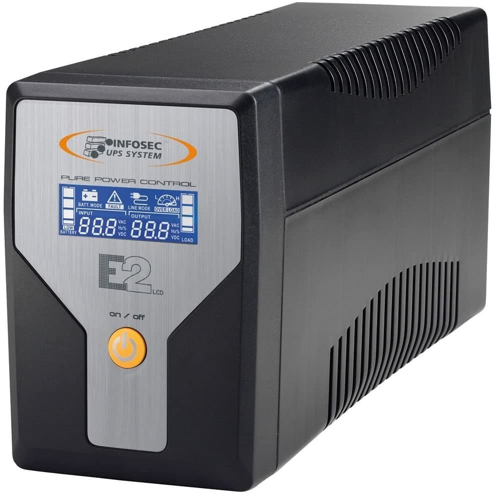 UPS E2 600VA LCD Line Interactive Onda Sinusoidale - Infosec ICUE2LCD600