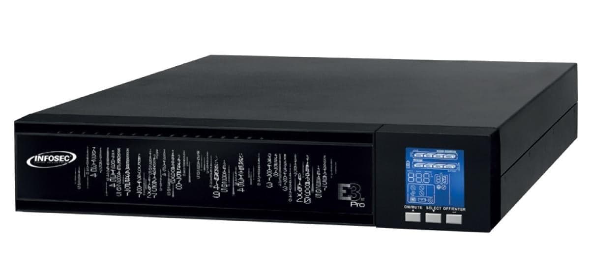 UPS E3 Pro 3000VA 2700W On Line Doppia Conversione Nero - Infosec ICUE3PRO3000
