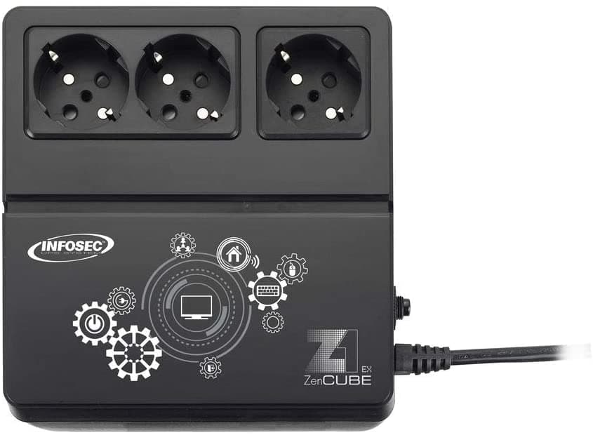 UPS Z1 400VA CUBE Offline Nero - Infosec ICUZ1400EX