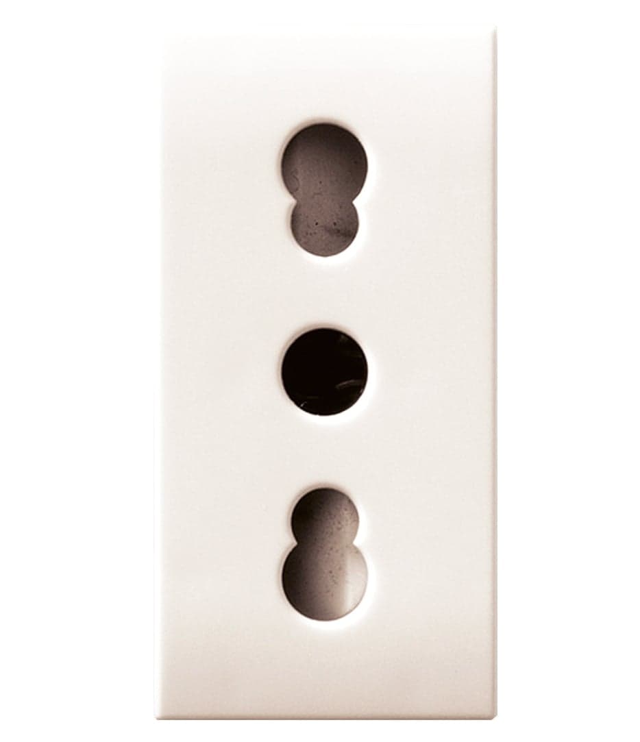 Presa Bipasso Italiana P17/11 2P+T 10/16A 250V 1 Modulo Bianco Lucido - AVE ICV-441006/15TS