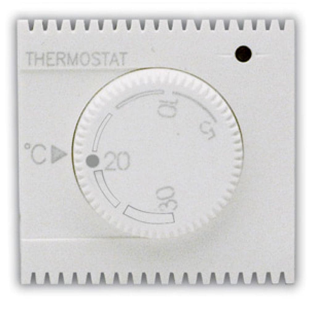 Termostato Elettronico con Manopola 230V NA+NC 5A 2 Moduli Bianco Lucido - AVE ICV-441085