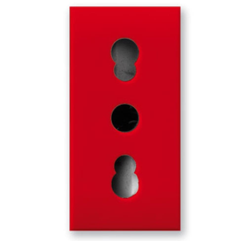 Presa Bipasso Italiana P17/11 2P+T 10/16A 250V 1 Modulo Rosso Lucido - AVE ICV-442006/15TSR