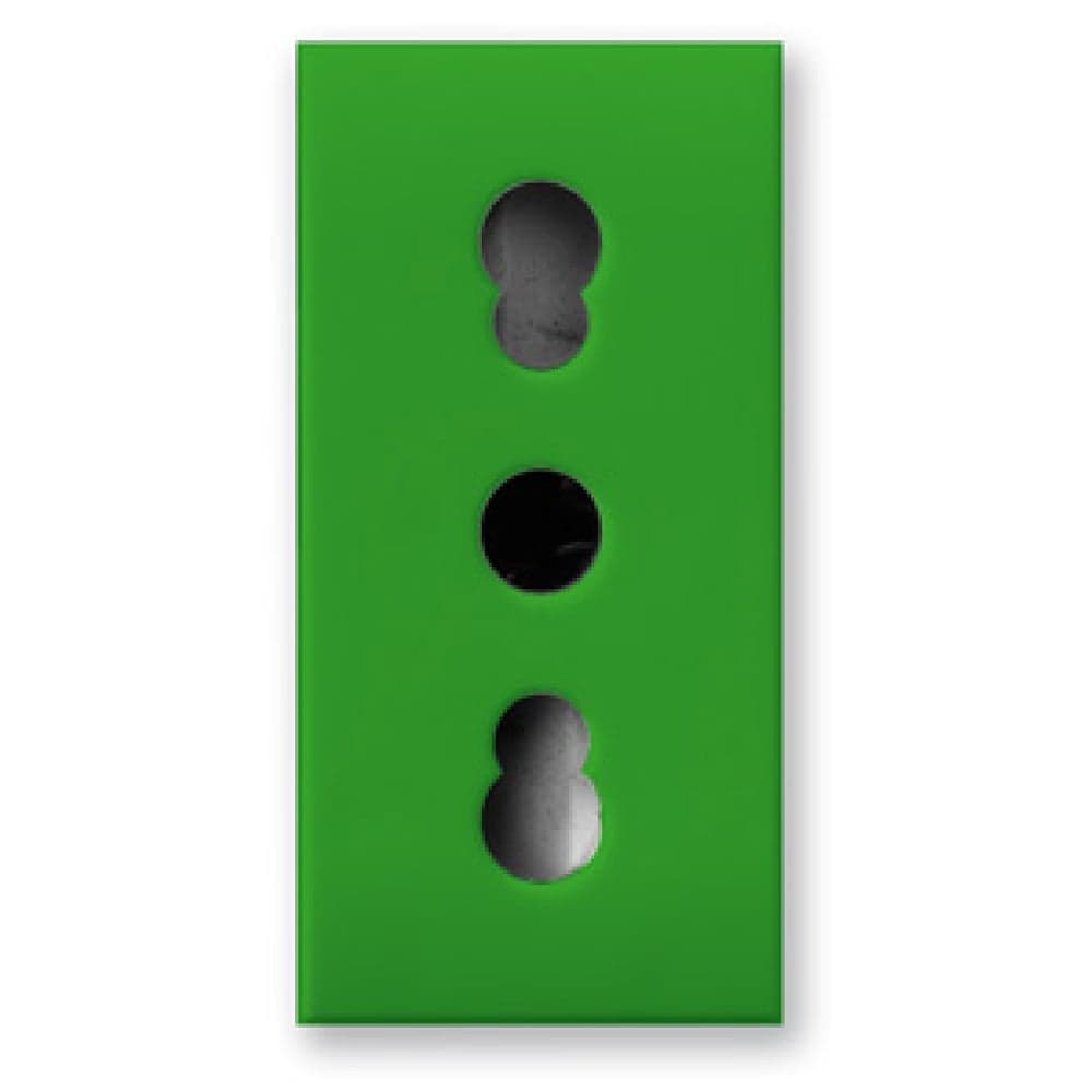Presa Bipasso Italiana P17/11 2P+T 10/16A 250V 1 Modulo Verde Lucido - AVE ICV-442006/15TSV
