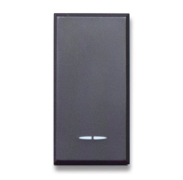 Pulsante tasto con gemma N.A. 1P 10A illuminabile 1 modulo grigio opaco - AVE ICV-445005
