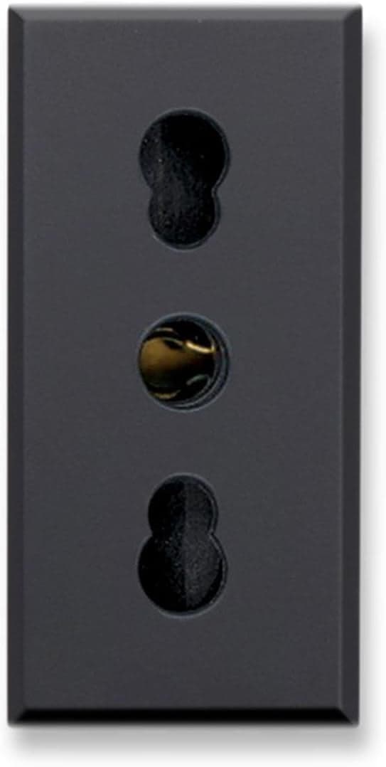 Presa bipasso italiana P17/11 2P+T 10/16A 250V 1 modulo grigio opaco - AVE ICV-445006/15TS