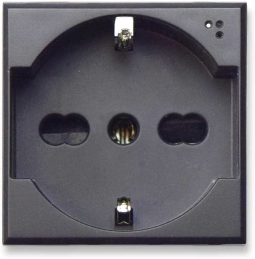 Presa Schuko bipasso universale 2P+T 10/16A 250V 2 moduli grigio opaco - AVE ICV-445090/15TS