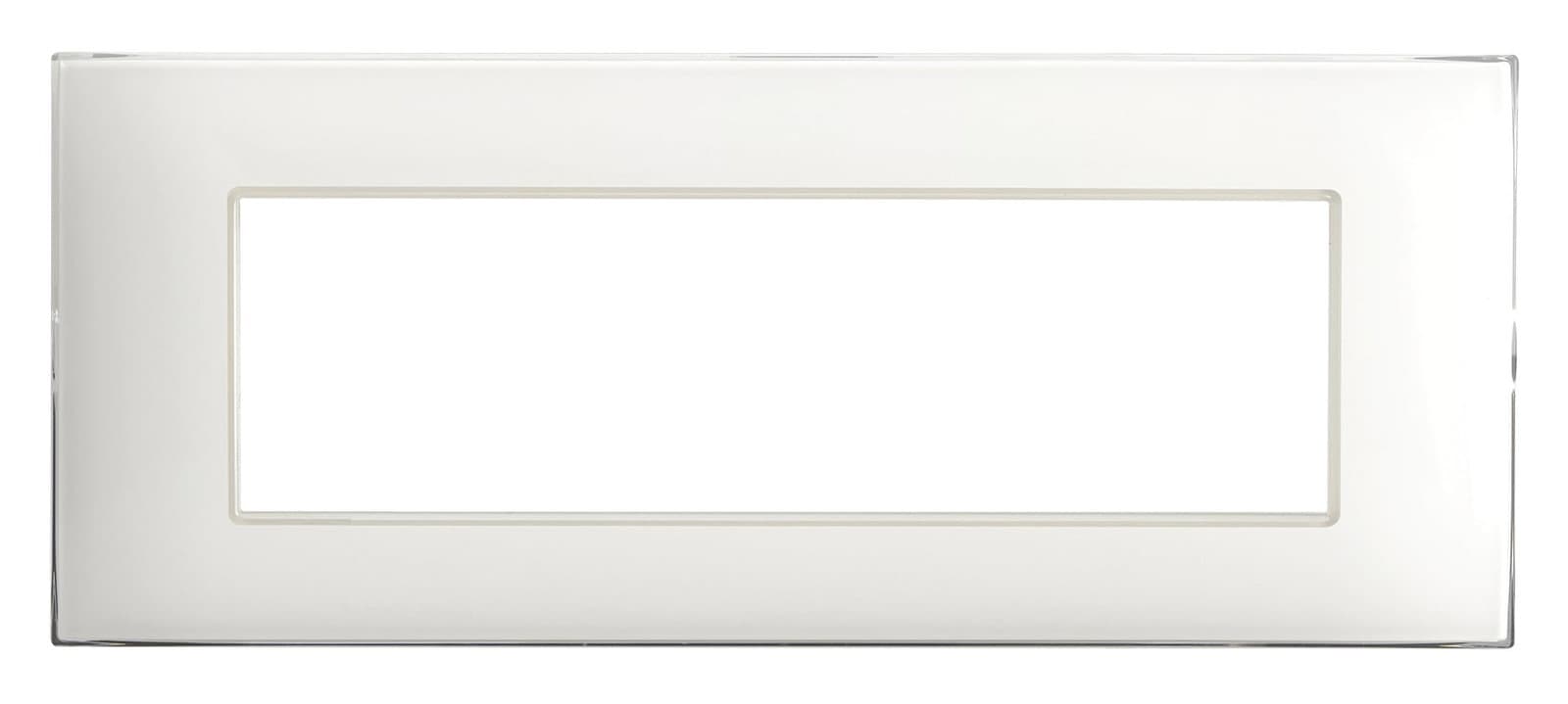 Placca Young 44 7 moduli per scatola rettangolare bianca - AVE ICV-44PJ07B