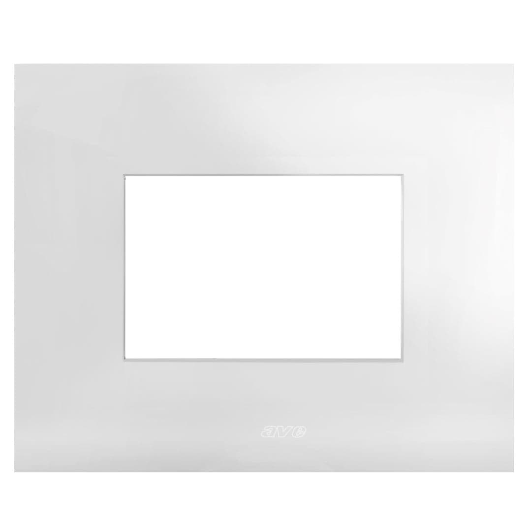 Placca Smart44 metallo 3 moduli bianco lucido - AVE ICV-44PSM3B