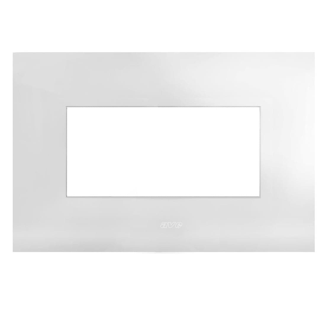 Placca Smart44 metallo 4 moduli bianco lucido - AVE ICV-44PSM4B