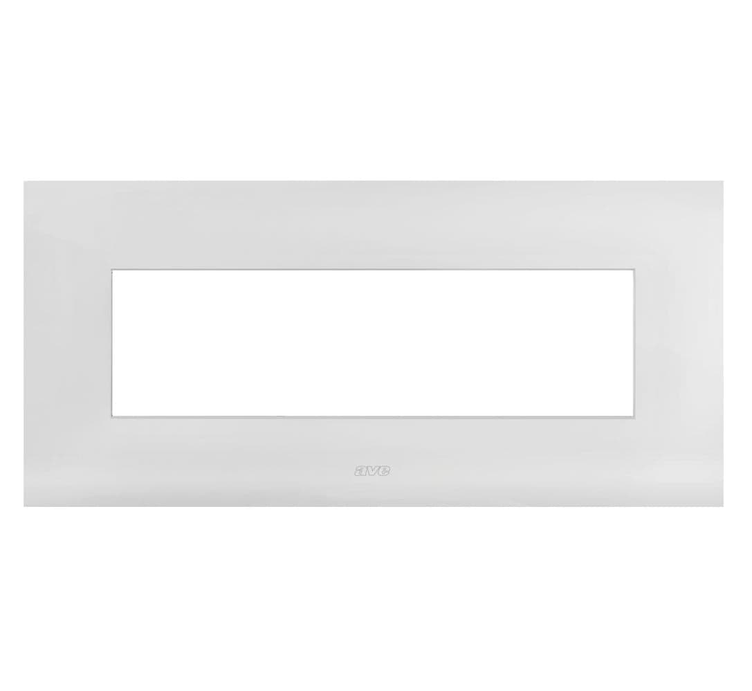 Placca Smart44 metallo 7 moduli bianco lucido - AVE ICV-44PSM7B