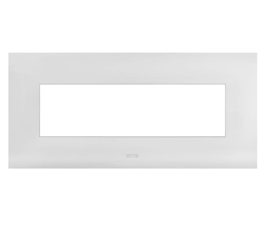 Placca Serie Smart44 in Metallo 7 Moduli Bianco Opaco - AVE ICV-44PSM7BO