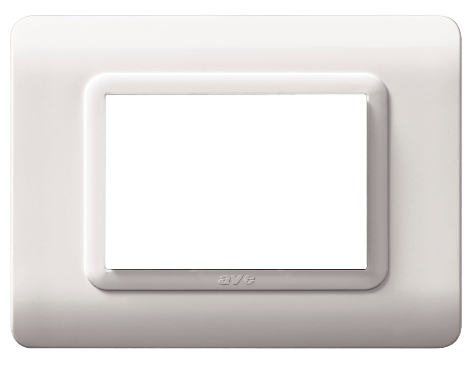 Placca Tecnopolimero S44 3 Moduli Bianco - AVE ICV-44PY03B