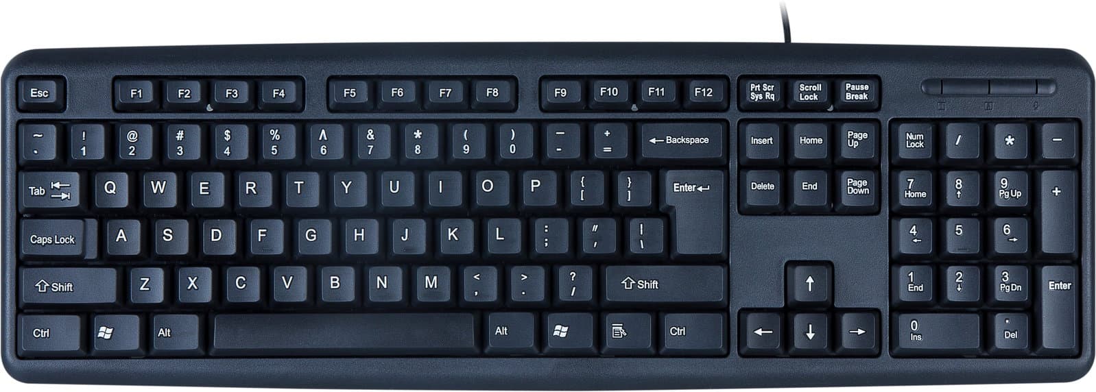 Tastiera USB 104 Tasti Layout Americano Nero - Techly IDATA 955-UBK-AM