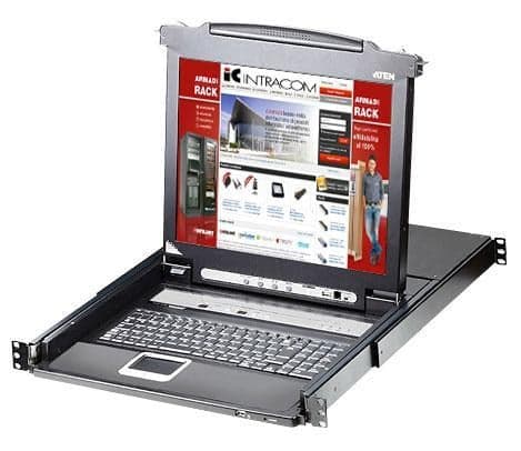 Switch KVM USB-PS2 VGA 16 Porte LCD 17'' e porta USB rack 19'' - Aten IDATA CL-5716M