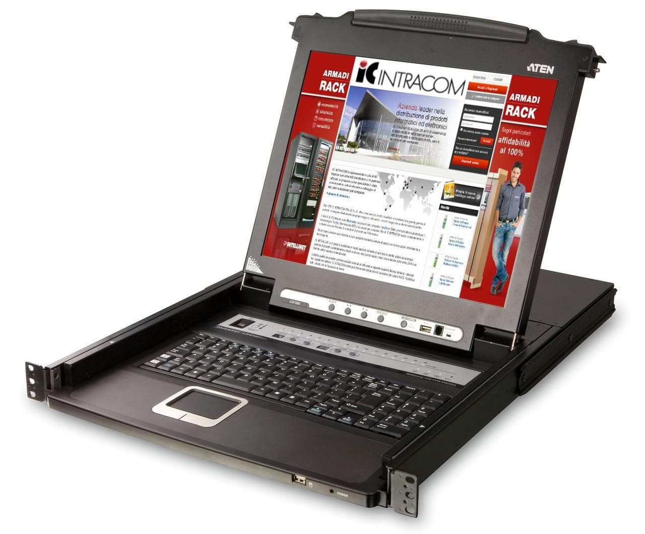 Console USB-PS2 VGA con LCD 19" e porta USB (Dual Rail) - Aten IDATA CL-5800N