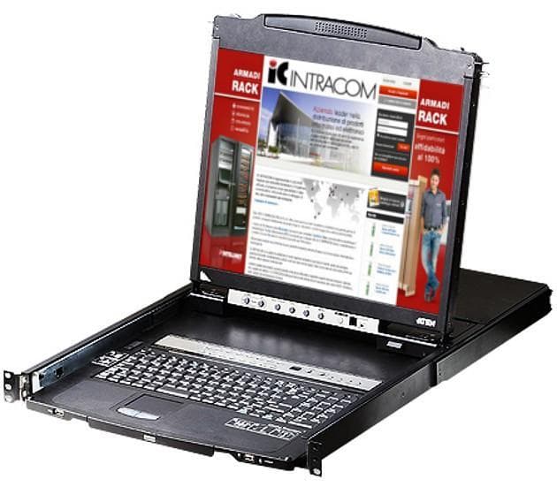 Switch KVM USB-PS2 VGA 8 porte LCD 19" e porta USB Dual Rail - Aten IDATA CL-5808N