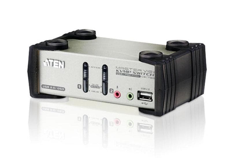 Switch KVM VGA 2 porte USB/PS2 con audio e OSD - Aten CS1732B