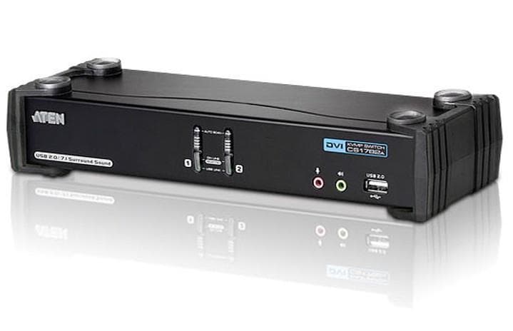 Switch KVM USB DVI Dual Link a 2 Porte con Audio e Hub USB - Aten IDATA CS-1782