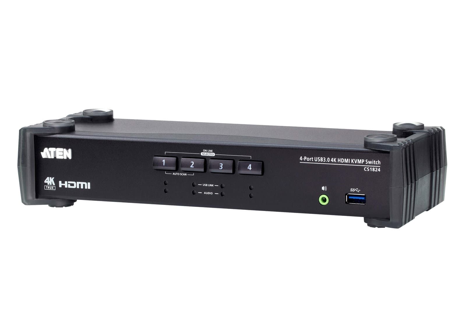 Switch USB 3.2 4K HDMI KVMP a 4 porte con Modalità Mixer Audio - Aten IDATA CS-1824