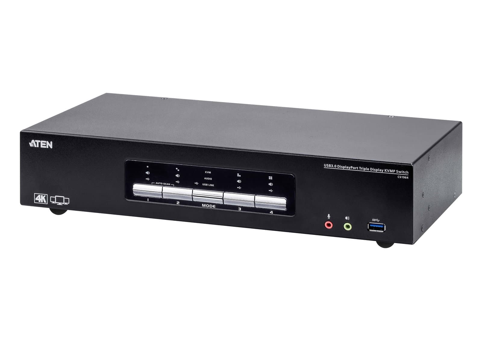 Switch KVMP USB 3.0 4K DisplayPort Triple Display 4 porte - Aten IDATA CS-1964