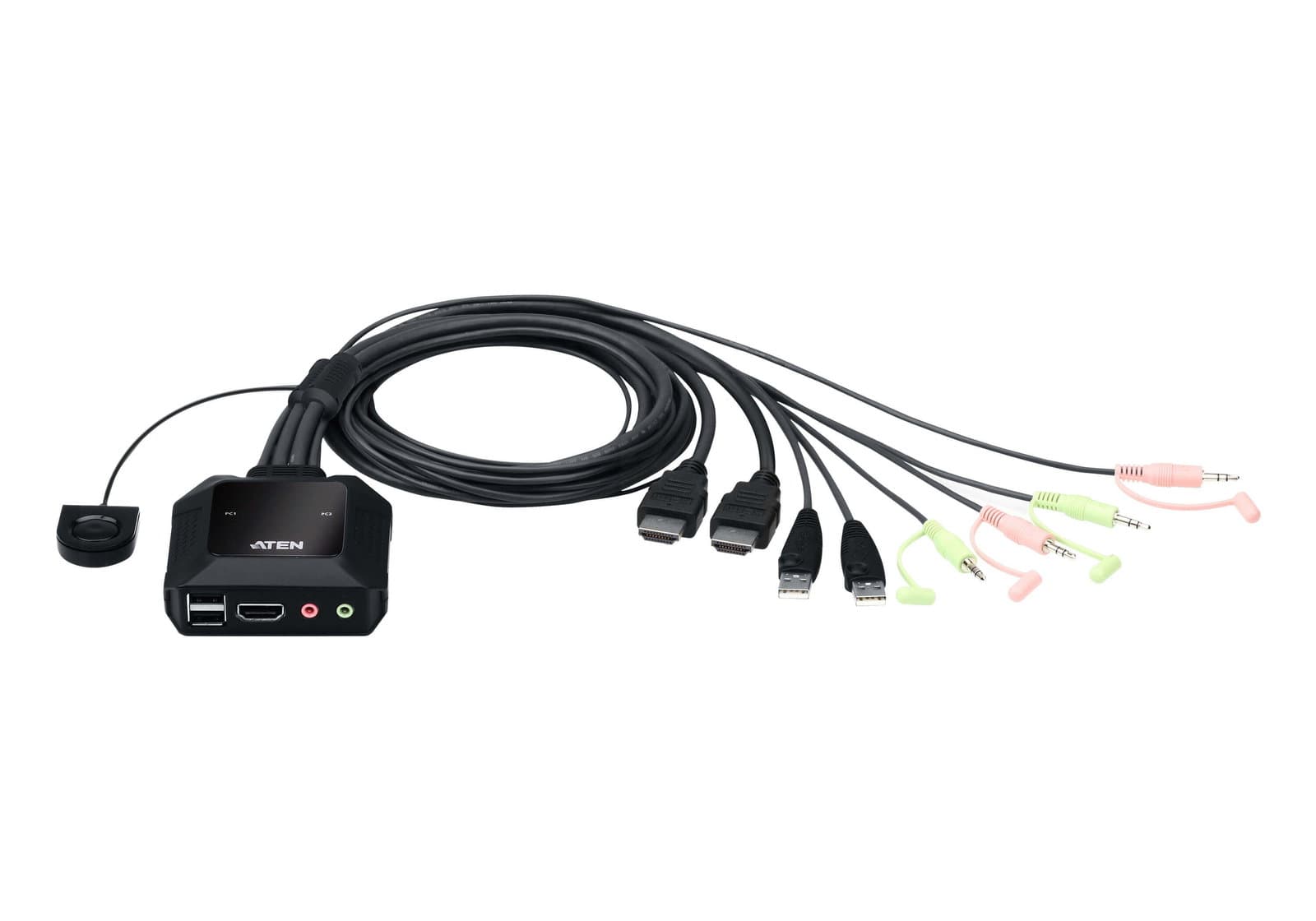 Switch KVM USB 4K HDMI a 2 porte con Selettore Porta Remota - ATEN IDATA CS-22H
