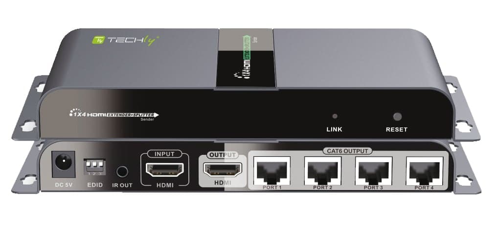 Extender Splitter HDMI 1x4 PoE con IR su Cavo Cat6 fino 40m - Techly IDATA EX-HL41TY