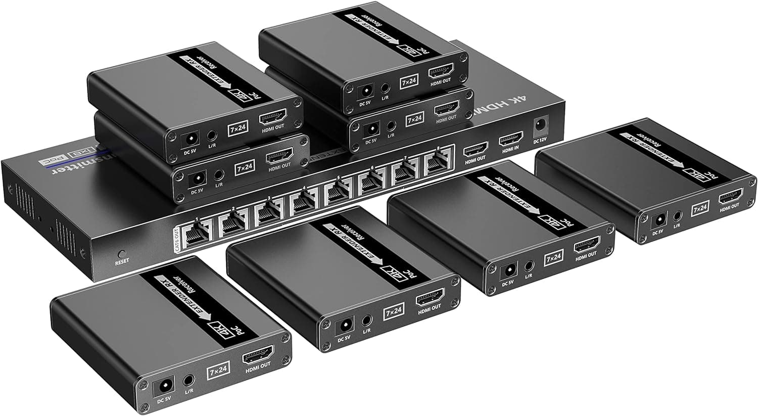 Extender Splitter HDMI 8 vie su Cavo di Rete 70m PoC - Techly IDATA EX-HL81TYP