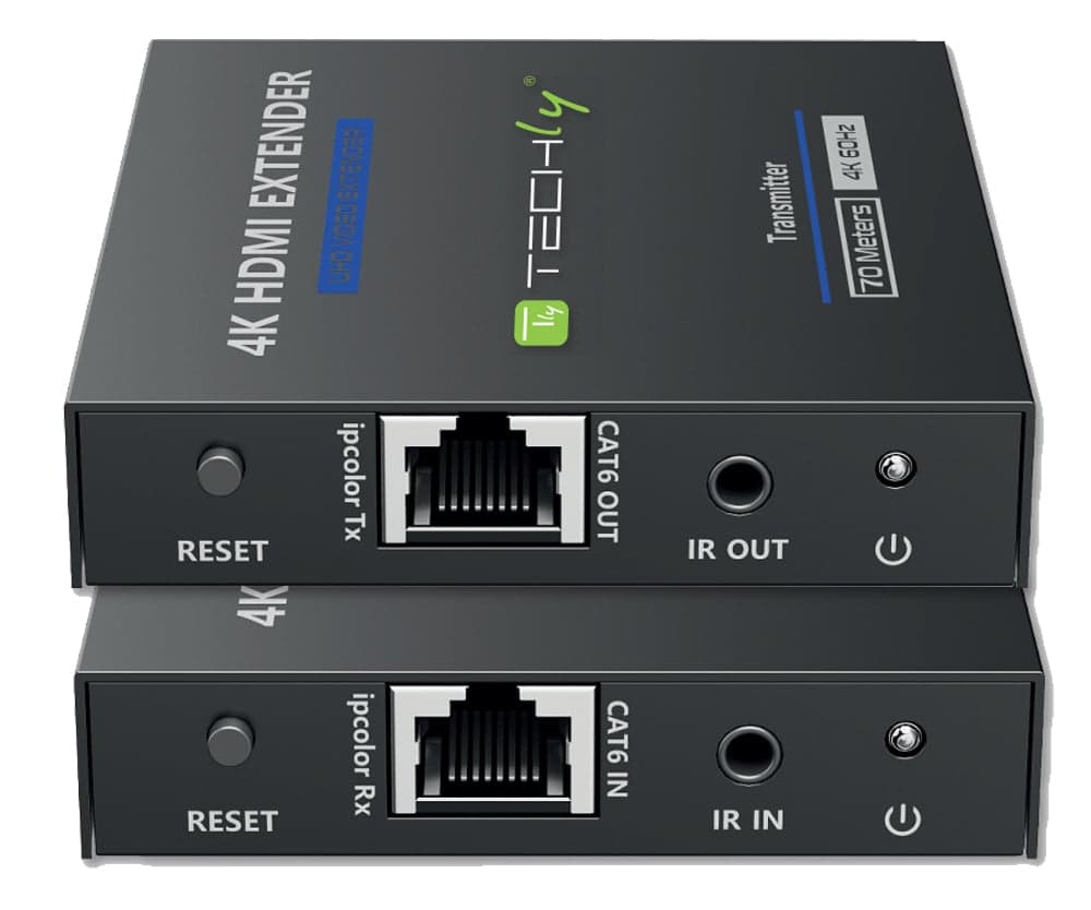 Extender HDMI 4K@60Hz 18Gbps HDR10 su Cat6/6A/7 70m - Techly IDATA EXT-565