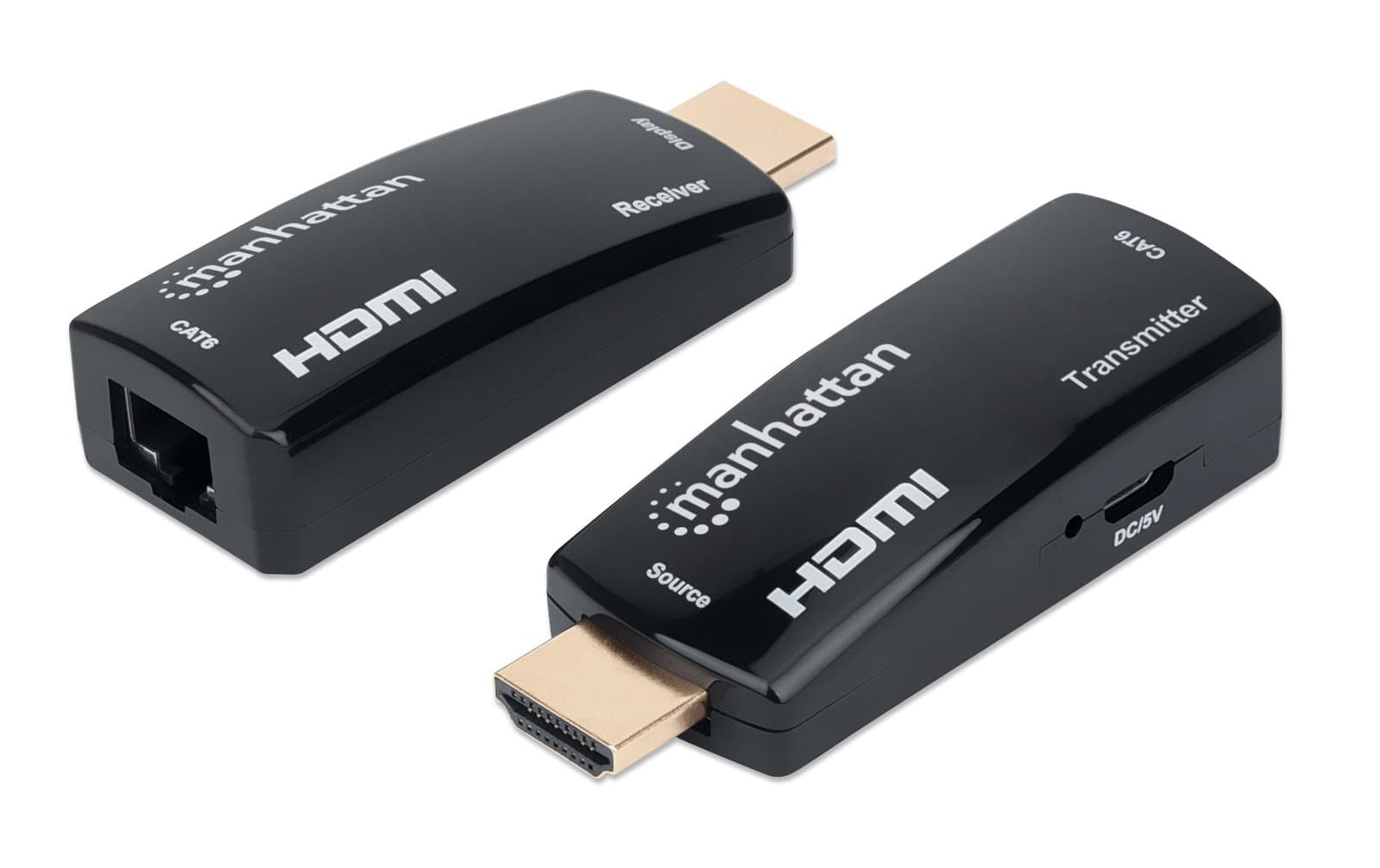 Extender HDMI Over Ethernet 1080p Compatto Nero - Manhattan IDATA EXT-E70SMH