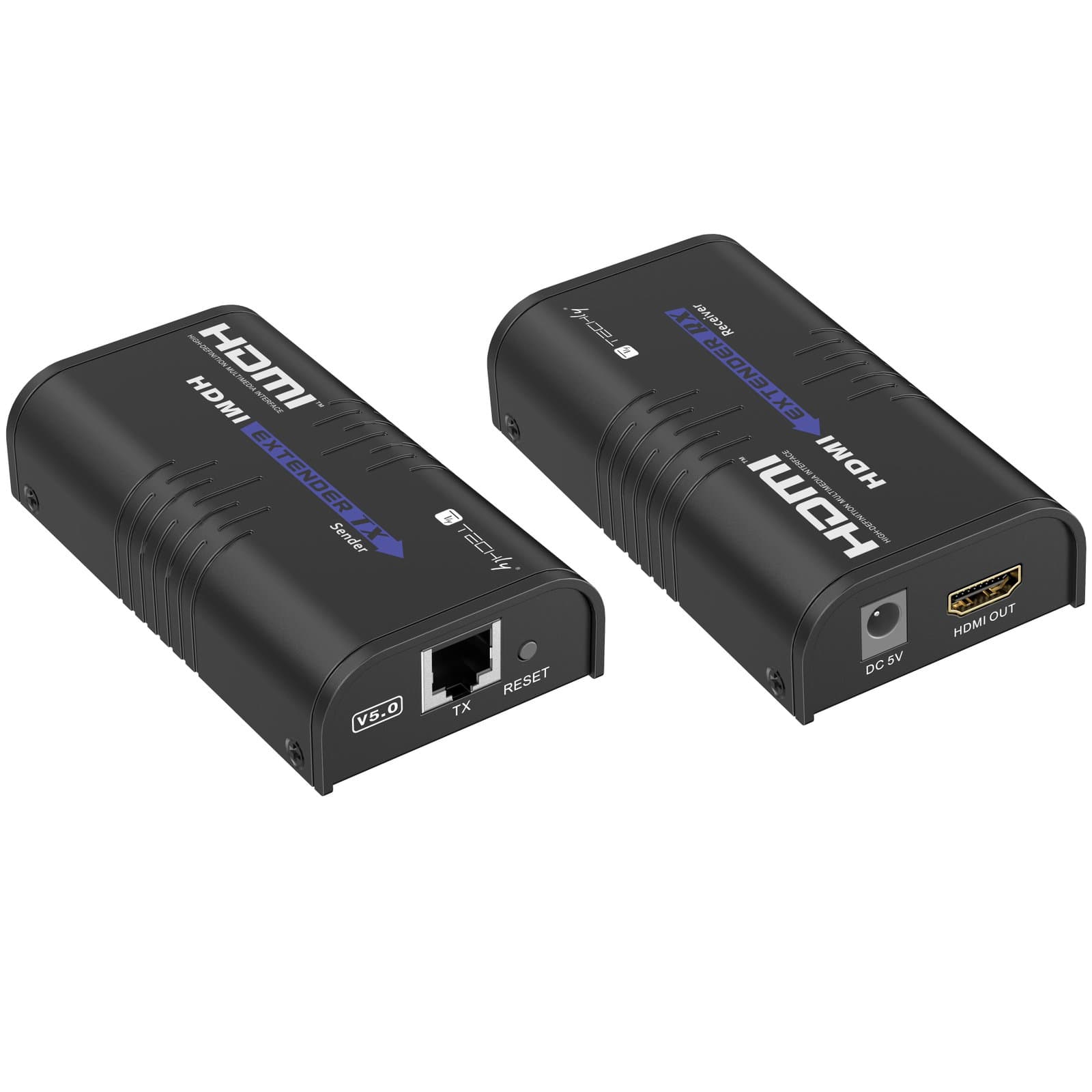 Extender/Splitter HDMI Over IP su Cat6 1080p@60Hz 120m v5.0 - Techly IDATA EXTIP-373A5