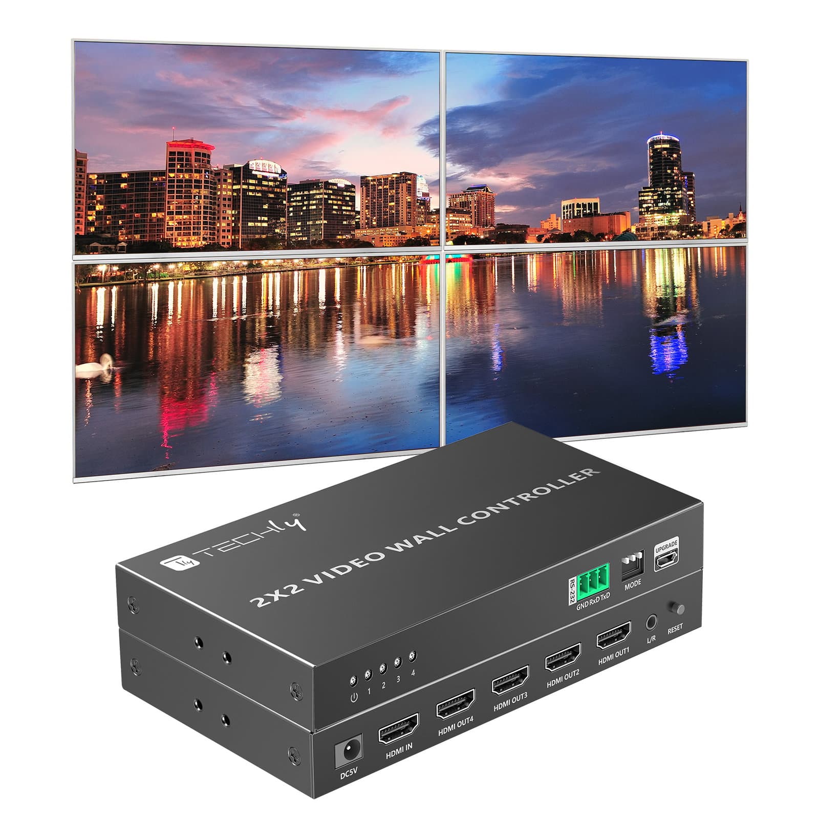 Controller per Video Wall 2x2 HDMI 4 Canali - Techly IDATA HDMI-104VW