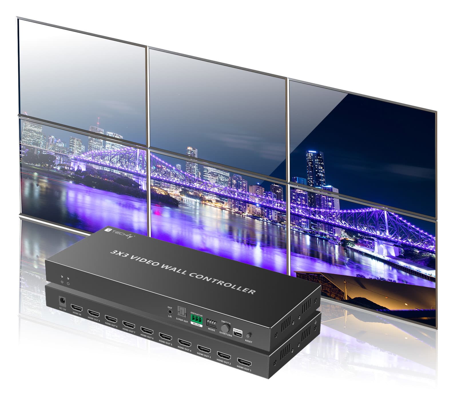 Controller Video Wall 3x3 HDMI 9 Canali - Techly IDATA HDMI-109VW