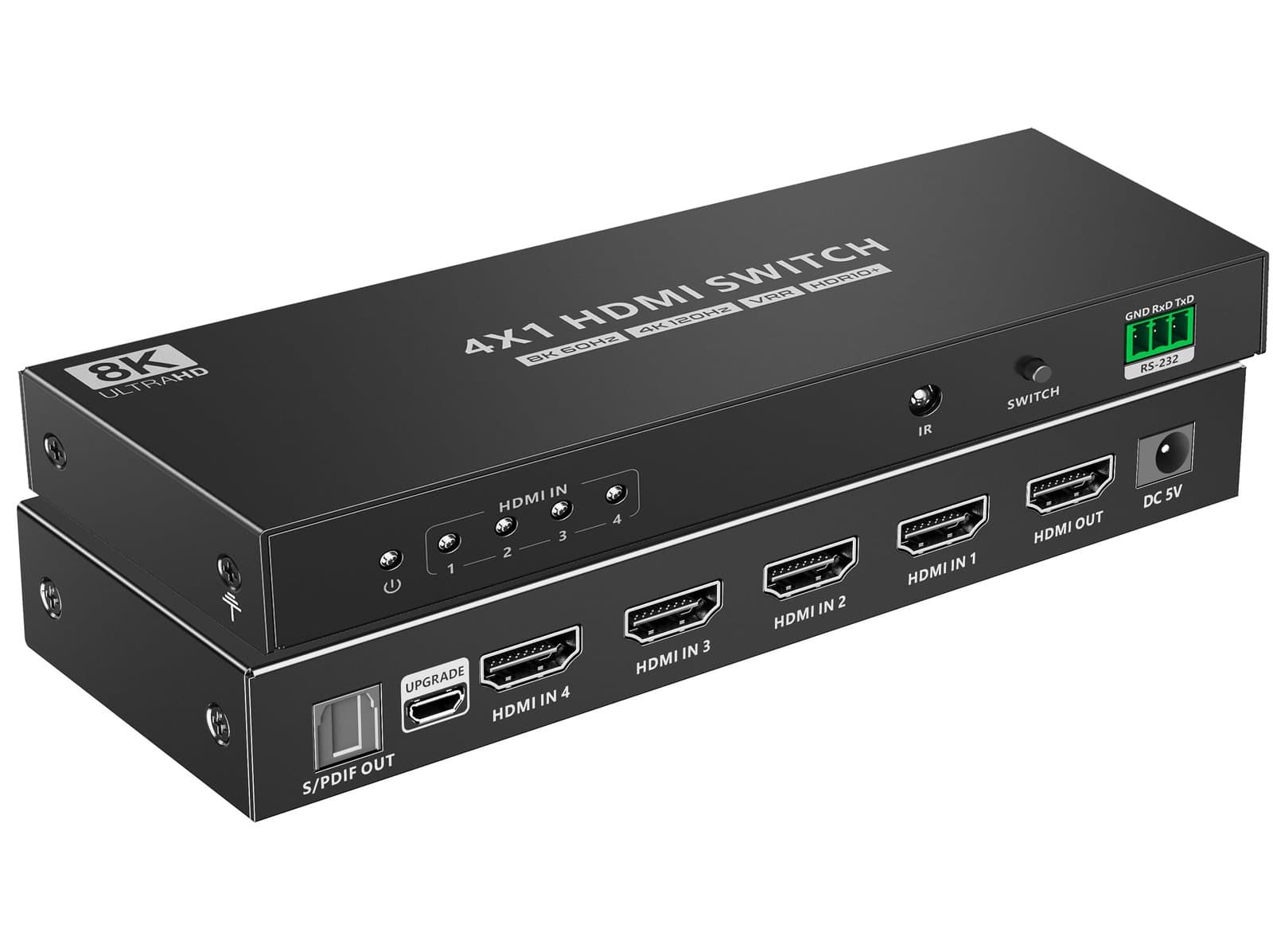 Switch 4x1 HDMI 2.1 8K 3D con SPDIF Ottico - Techly IDATA HDMI-2148KT
