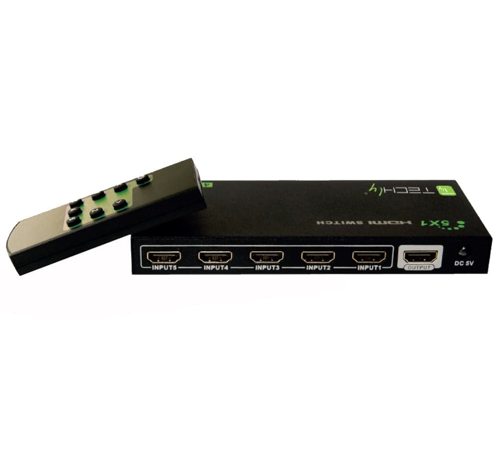 Switch HDMI 5 IN 1 OUT con Telecomando 4K UHD 3D - Techly IDATA HDMI-4K51