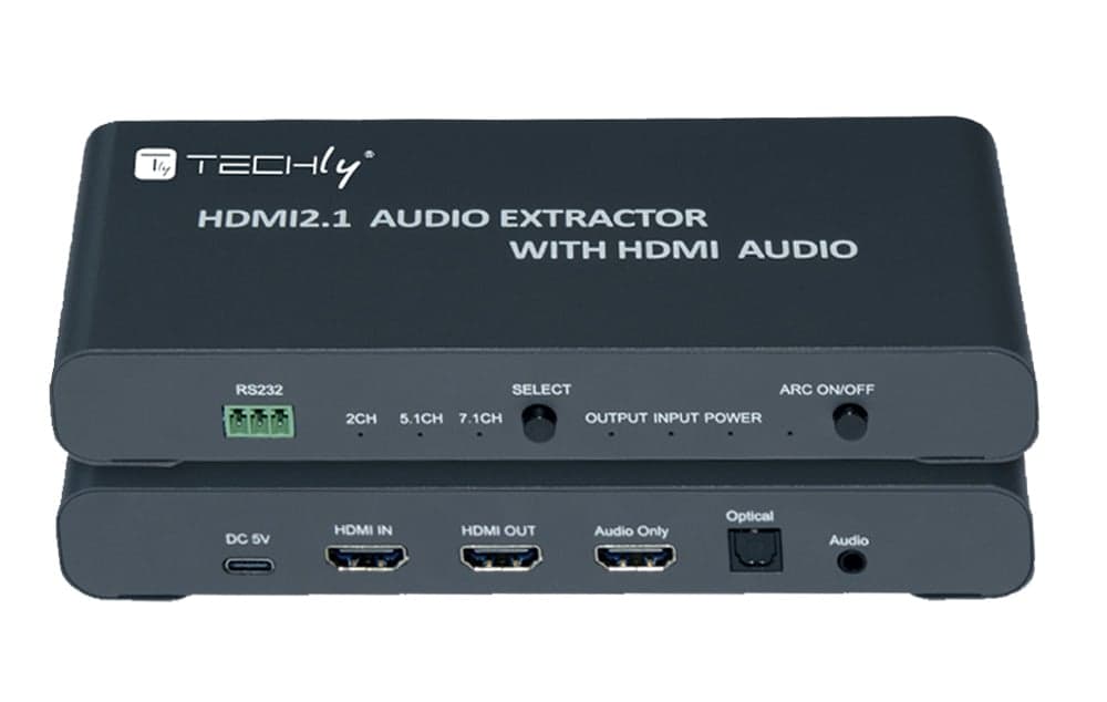 Estrattore Audio HDMI 2.1 1 in 2 out 8K@60Hz ARC LPCM7.1 SPDIF 3.5mm - Techly IDATA HDMI-EA8KHA