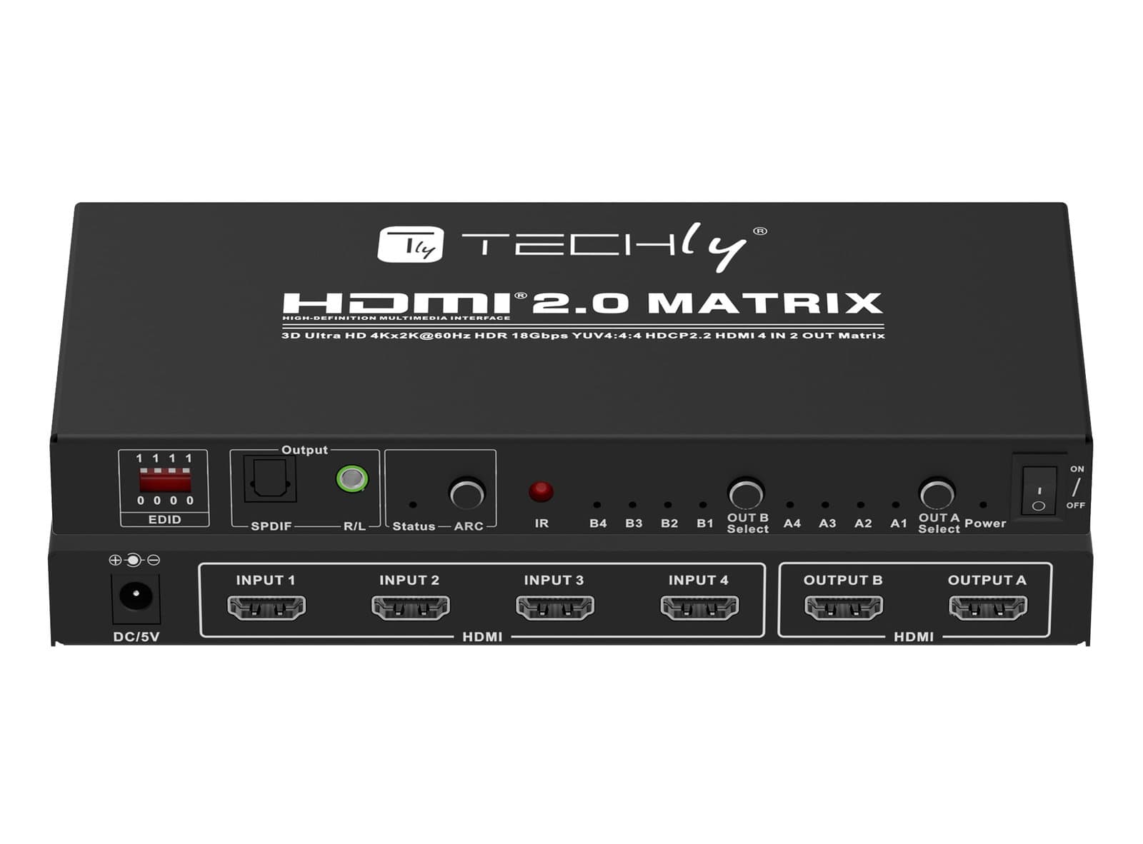 Switch Matrix HDMI 2.0 4x2 3D Ultra HD 4K HDCP HDR - Techly IDATA HDMI-H42C