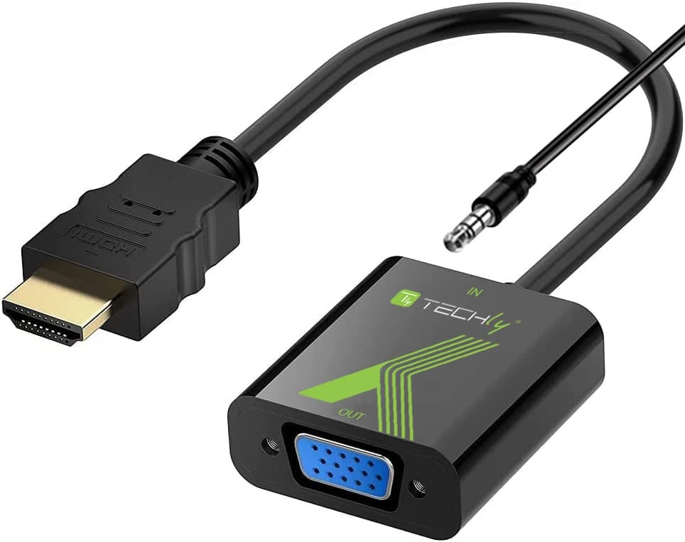 Cavo Convertitore Adattatore da HDMI a VGA 1920x1200 con Audio 3.5" - Techly IDATA HDMI-VGA2A