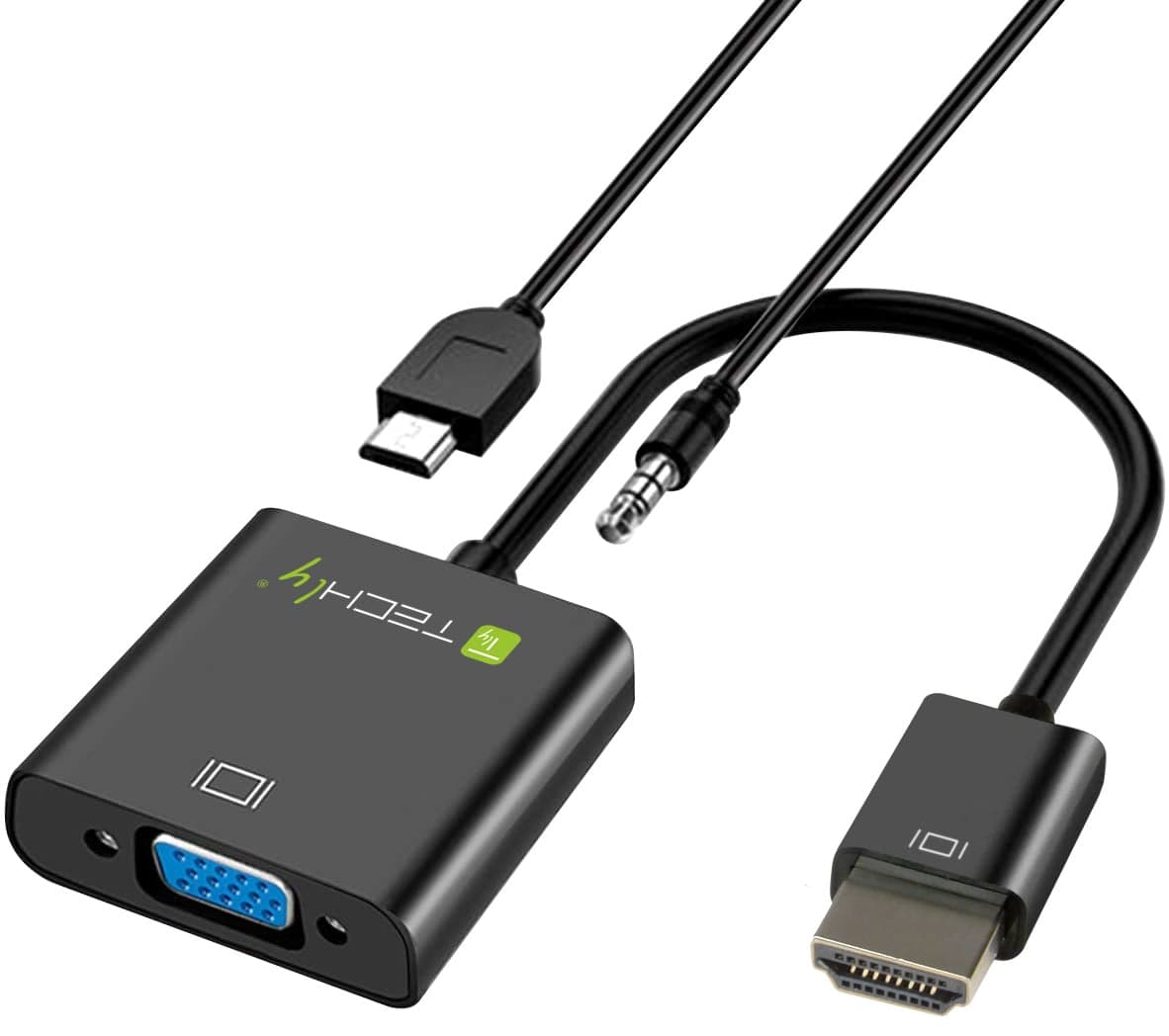 Cavo Convertitore Adattatore da HDMI a VGA con Micro USB e Audio - Techly IDATA HDMI-VGA2AU