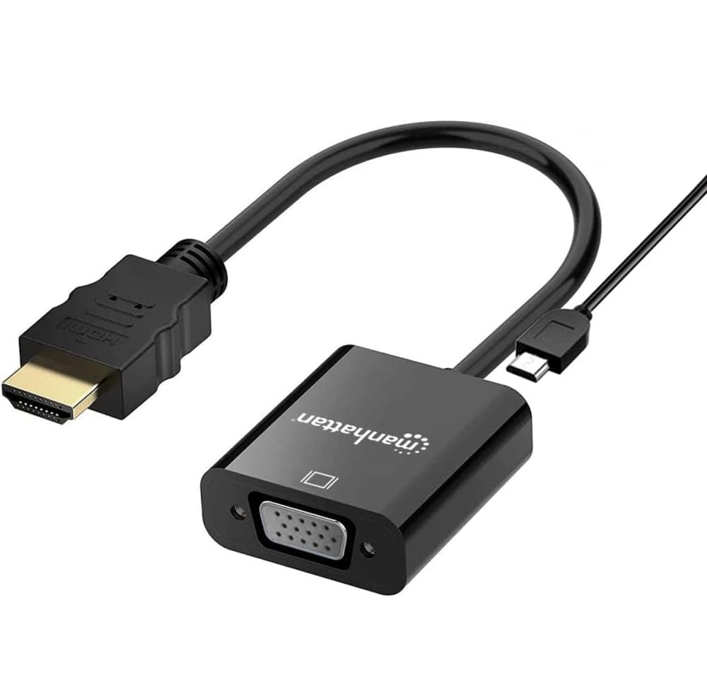 Cavo Convertitore HDMI a VGA con MicroUsb 30cm Nero - Manhattan IDATA HDMI-VGA2M