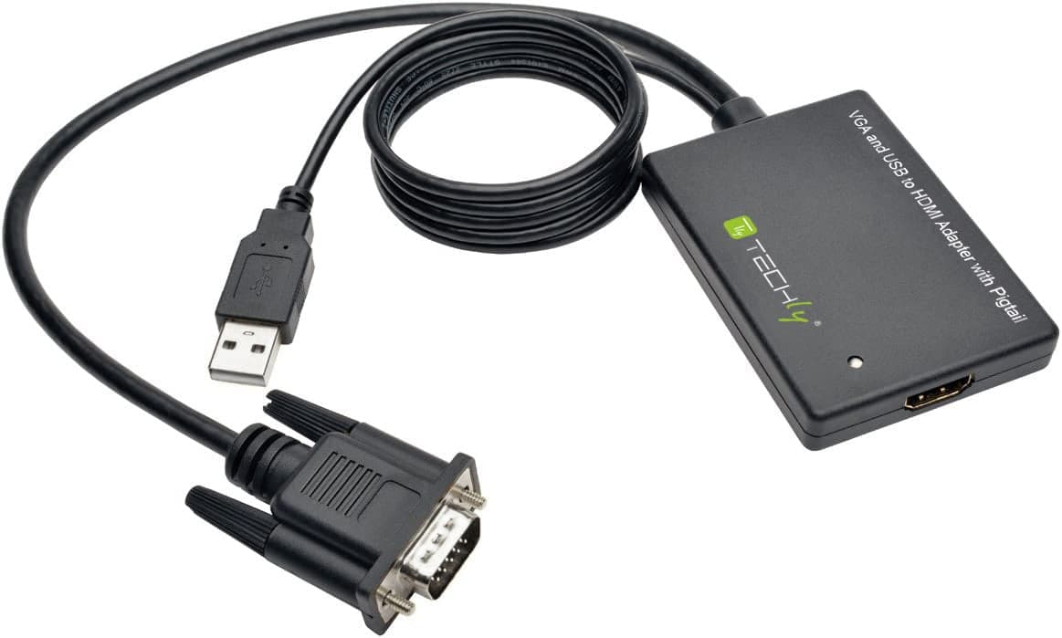 Adattatore Convertitore VGA a HDMI con Supporto Audio via USB - Techly IDATA HDMI-VGA3
