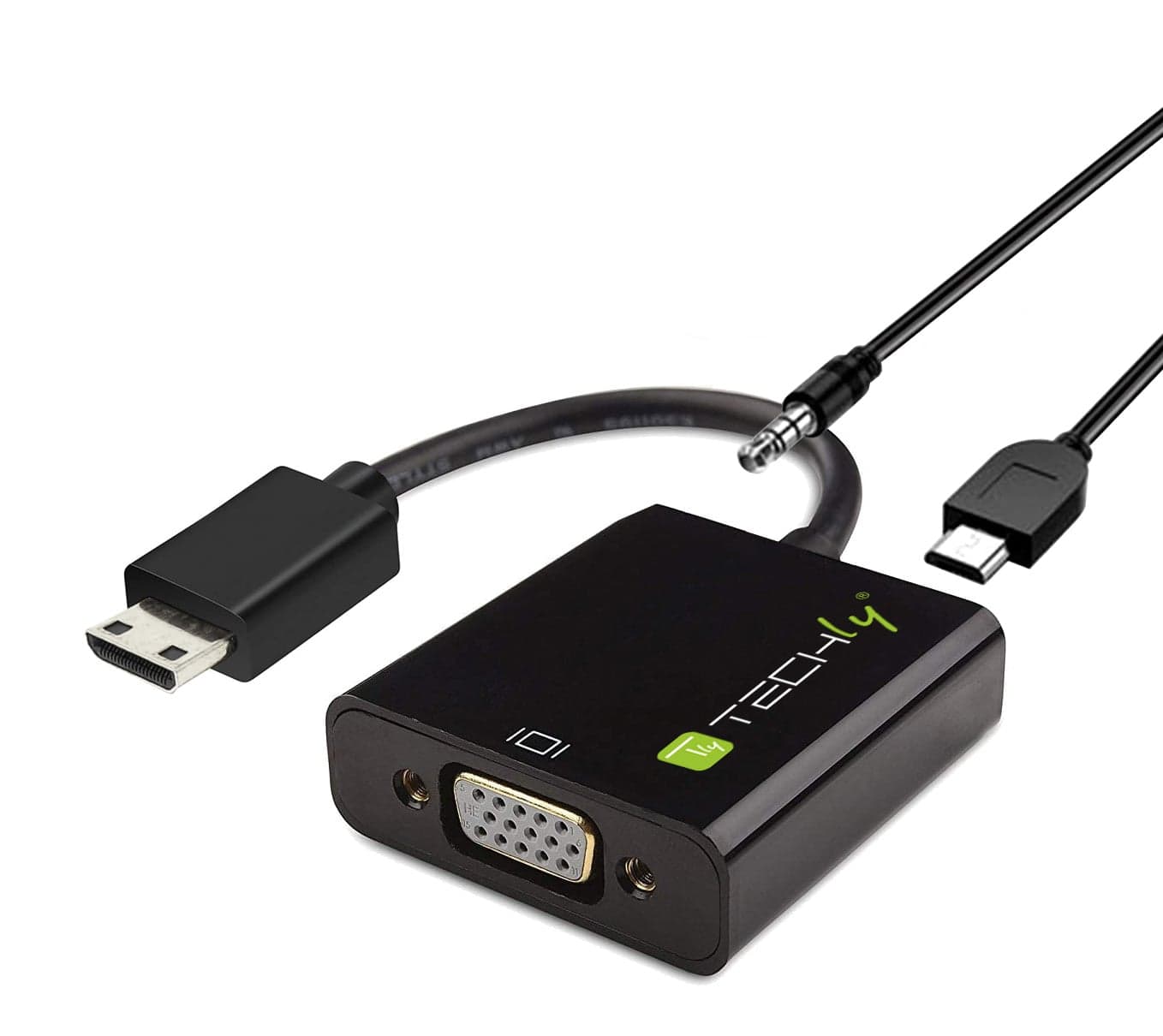 Cavo convertitore adattatore da HDMI mini C a VGA con Micro USB e Audio - Techly IDATA HDMI-VGA4